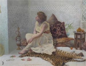 A Lady Seated In A Moorish Interior