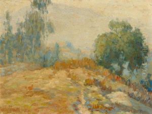 Oaks And Eucalyptus In A Landscape