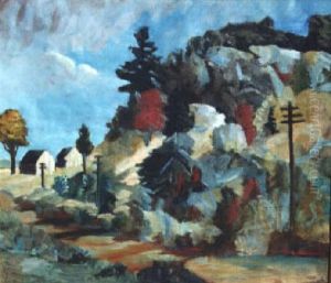 Rural Landscape With Telephone Poles by Mountford Coolidge