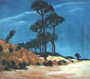 Trees By A Beach by Mountford Coolidge