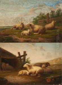 Moutons Sur Fond De Paysage (2 Works)
