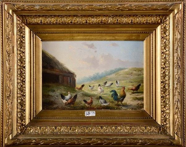 Coq Et Poules Au Pre - view 1