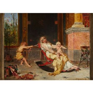 Classical Interior by Pierre Olivier Joseph Coomans