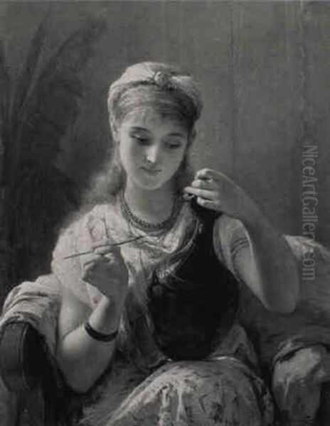 A Classical Beauty With A Greek Vase - view 1