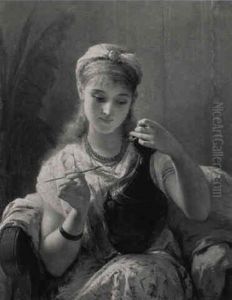 A Classical Beauty With A Greek Vase by Pierre Olivier Joseph Coomans