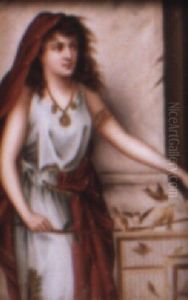 Marchande D'oiseaux A Pompei by Pierre Olivier Joseph Coomans