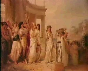 Procession To The Temple by Pierre Olivier Joseph Coomans