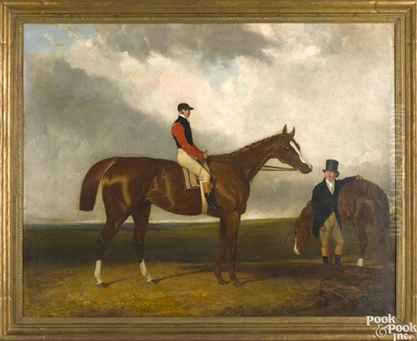 Race Horse Elis, Ridden By John Day, With His Trainer John Doe To His Right - view 1