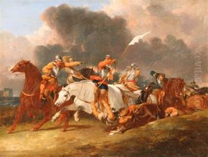 Fight Of The Cavalry by Abraham Cooper