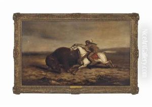 A Red Indian Hunting Buffalo by Astley David Middleton Cooper