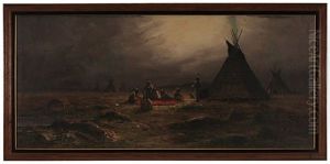 Indian Encampment, Early Evening by Astley David Middleton Cooper