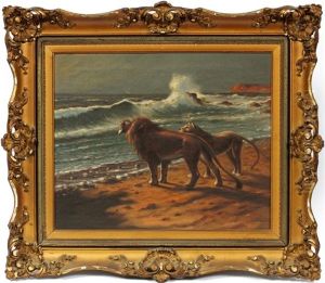 Lions At The Sea by Astley David Middleton Cooper