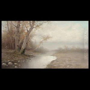 Quiet Stream In Morning Fog by Astley David Middleton Cooper