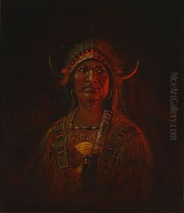 Portrait Of An Indian With Headdress