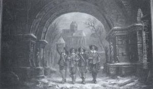 Depiction Of Three Musketeers And Mentor Depiction Of Three Musketeers And Mentor