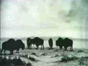 Buffalo With Fallen Indian by Astley David Middleton Cooper