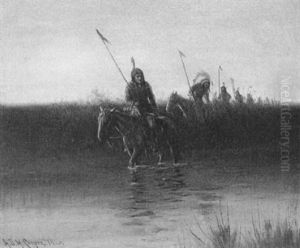 War Party On The Trail by Astley David Middleton Cooper
