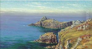 A Rocky Coastline At Dusk by Byron Cooper