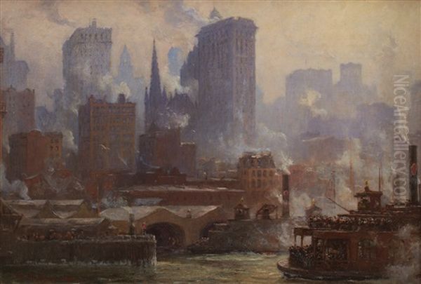 The Wall Street Ferry Slip (the Ferries, New York) - view 1