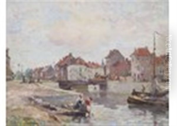 Canal At Malines, Belgium - view 1