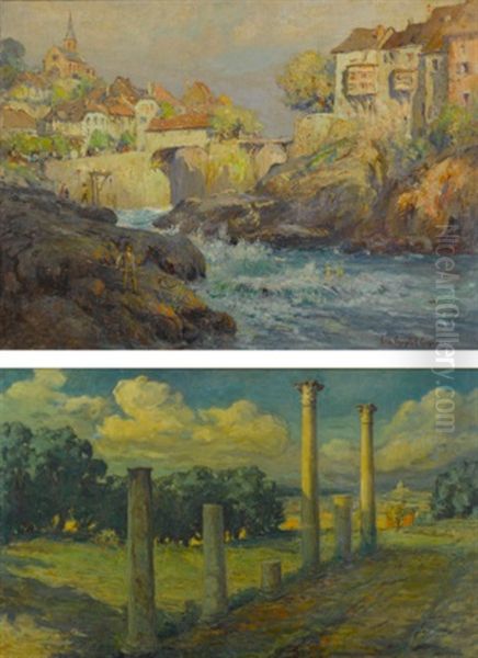 The Rapids, Laufenburg, Switzerland And Columns In Landscape: Two Works - view 1