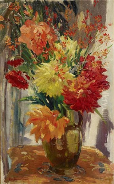 Floral Still Life (mums And Crocosmia) - view 1