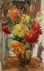 Floral Still Life (mums And Crocosmia) Floral Still Life (mums And Crocosmia)