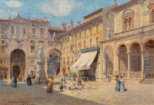 The Piazza At Verona by Colin Campbell Cooper