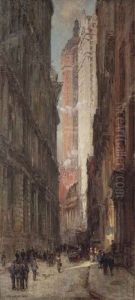Liberty Street Crevasse, N.y.c by Colin Campbell Cooper