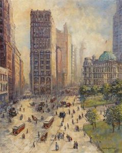 New York Street Scene by Colin Campbell Cooper