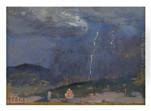 Nocturne Lighting In Foothills by Colin Campbell Cooper