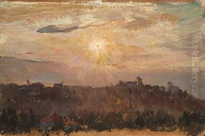 Sunset Over A Hillside by Colin Campbell Cooper