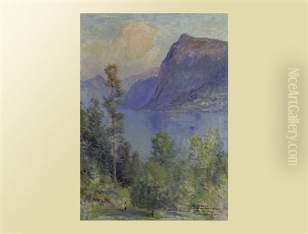 Vierwaldtatterseelandschaft Mit Figurenstaffage Im Vordergrund - view 1