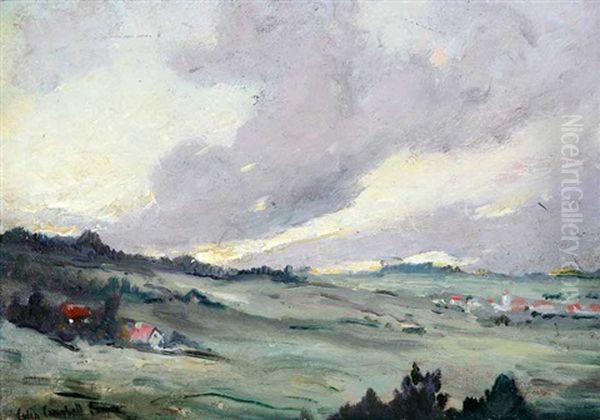 Houses In Atmospheric Landscape - view 1