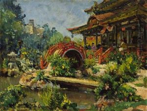 Japanese Tea Garden, San Diego Exposition by Colin Campbell Cooper