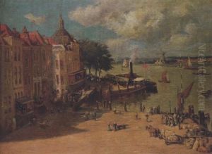 The Harbor At Dordrecht, Holland by Colin Campbell Cooper