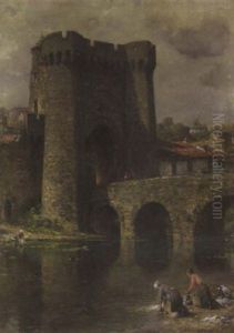 Port St. Jacques, Parthenay, France by Colin Campbell Cooper