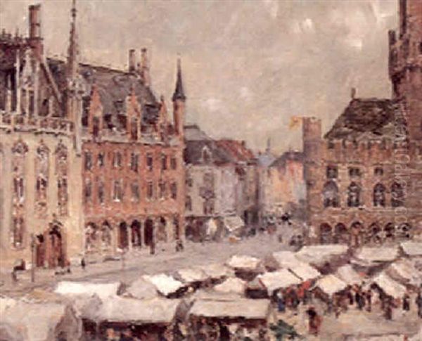 Market Day, Grand Palace, Bruges - view 1
