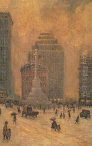 Columbus Circle, New York by Colin Campbell Cooper