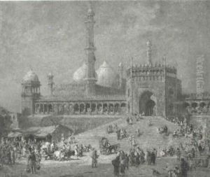 East Indian Mosque Scene by Colin Campbell Cooper