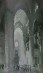 A Cathedral Interior by Colin Campbell Cooper