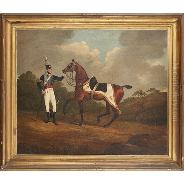 An Officer Of The 18th Hussars With His Horse - view 1