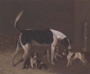A Foxhound And Her Litter