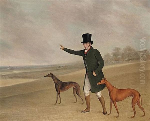 A Gentleman With His Greyhounds In A Landscape - view 1