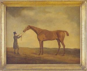 Portrait Of A Gentleman With A Bay Hunter