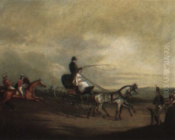 A Chase On The Road To Westminster With Two Horses - view 1