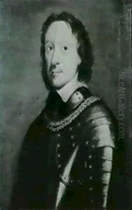 Portrait Of Oliver Cromwell, Small Half Length In Armour    And A Lawn Collar.