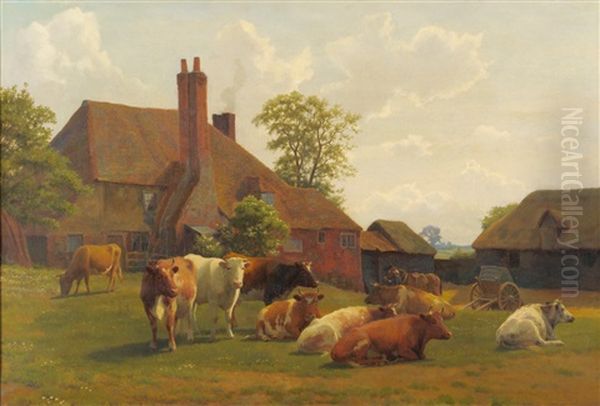 Cattle In A Farmyard - view 1