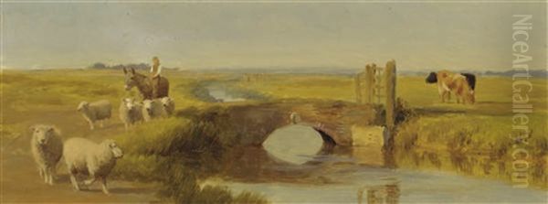 Shepherd Herding His Flock - view 1