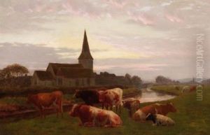 Cattle Grazing By A Church Cattle Grazing By A Church